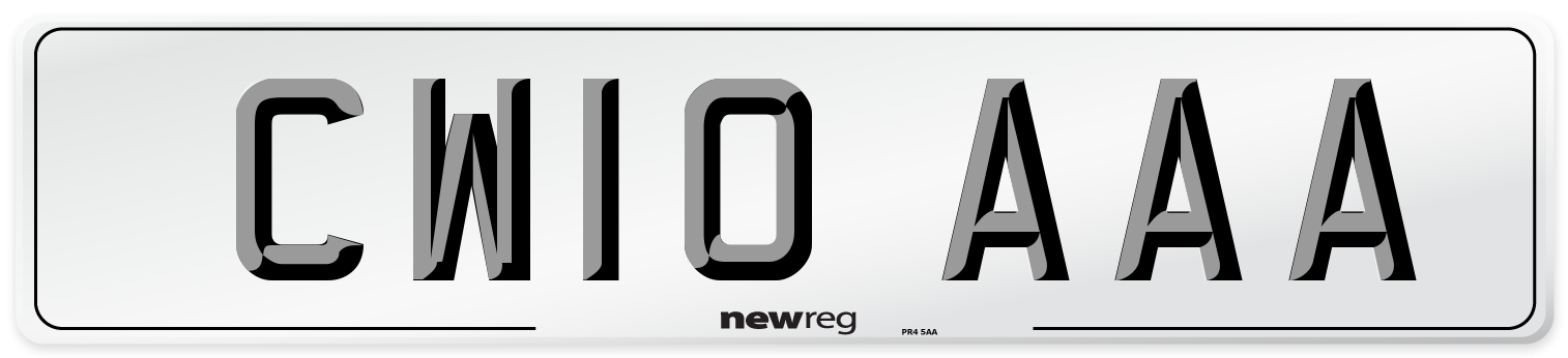 CW10 AAA Number Plate from New Reg